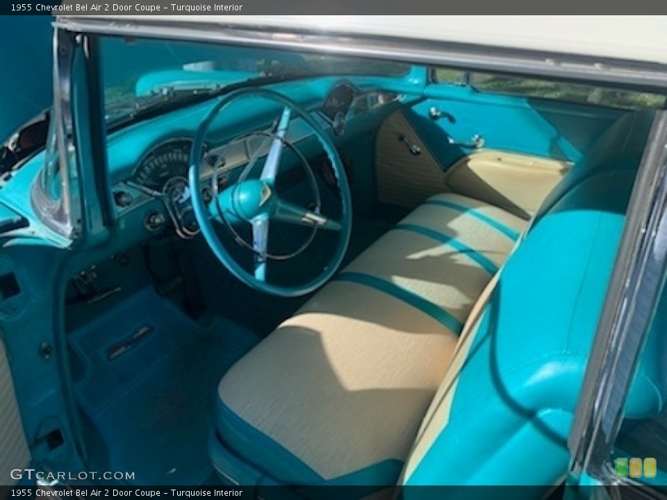 Turquoise Interior Photo for the 1955 Chevrolet Bel Air 2 Door Coupe #142036906