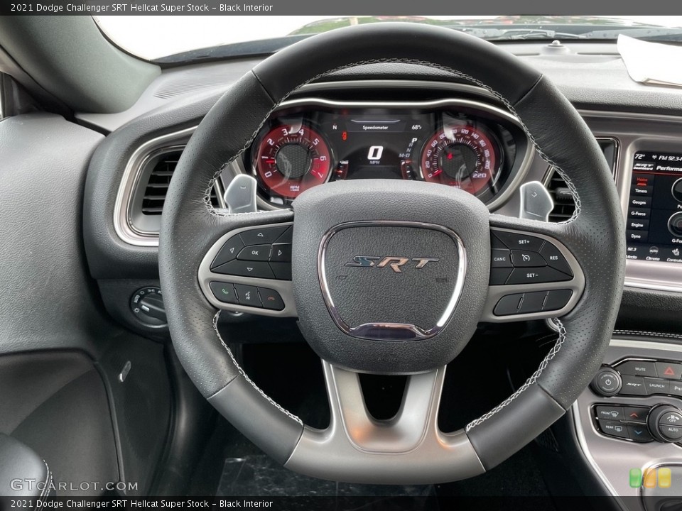 Black Interior Steering Wheel for the 2021 Dodge Challenger SRT Hellcat Super Stock #142039886