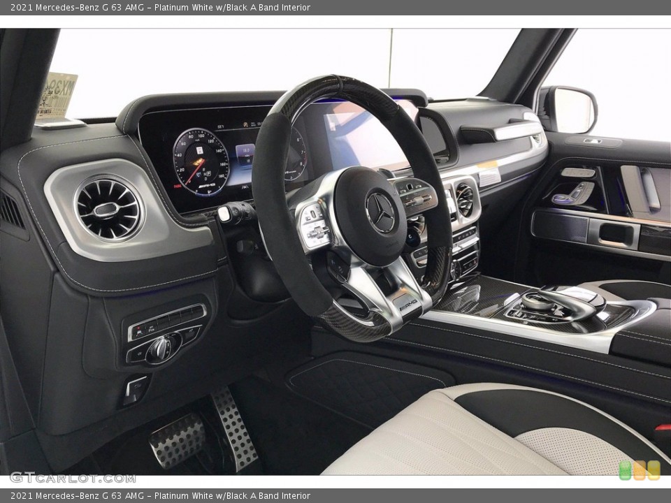 Platinum White w/Black A Band 2021 Mercedes-Benz G Interiors