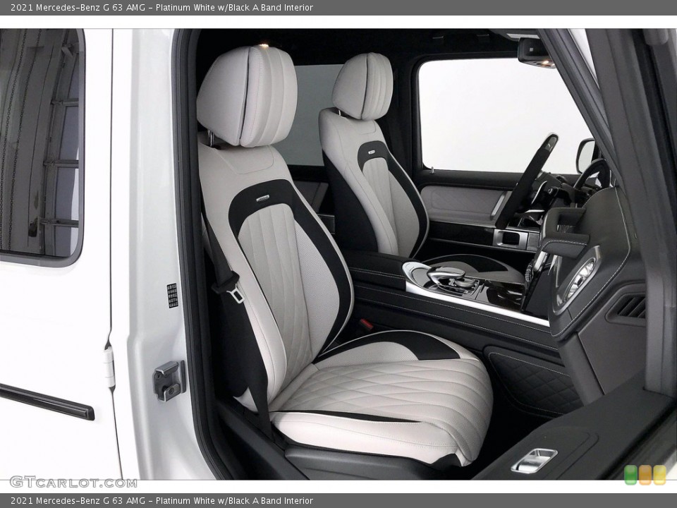Platinum White w/Black A Band Interior Photo for the 2021 Mercedes-Benz G 63 AMG #142041967