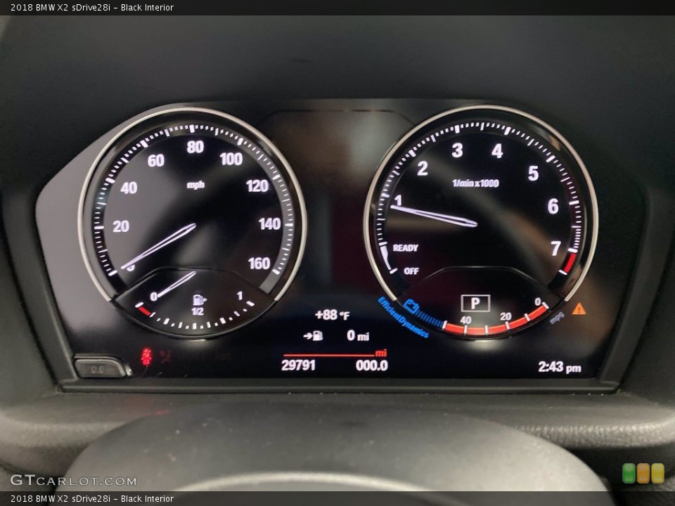 Black Interior Gauges for the 2018 BMW X2 sDrive28i #142047808