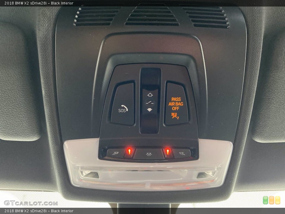 Black Interior Controls for the 2018 BMW X2 sDrive28i #142048039