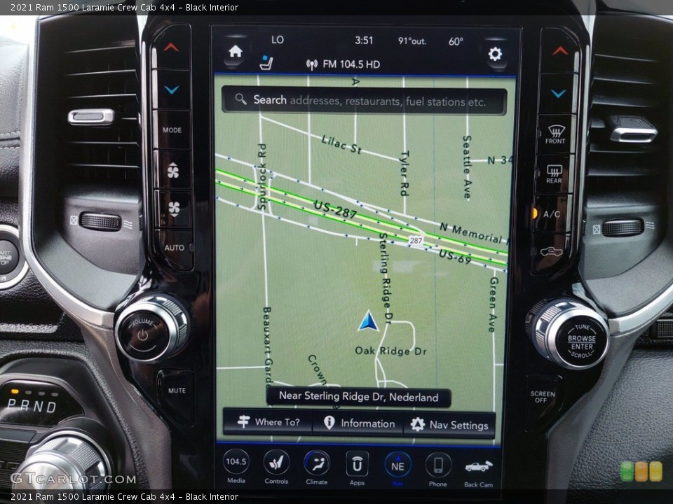 Black Interior Navigation for the 2021 Ram 1500 Laramie Crew Cab 4x4 #142049656