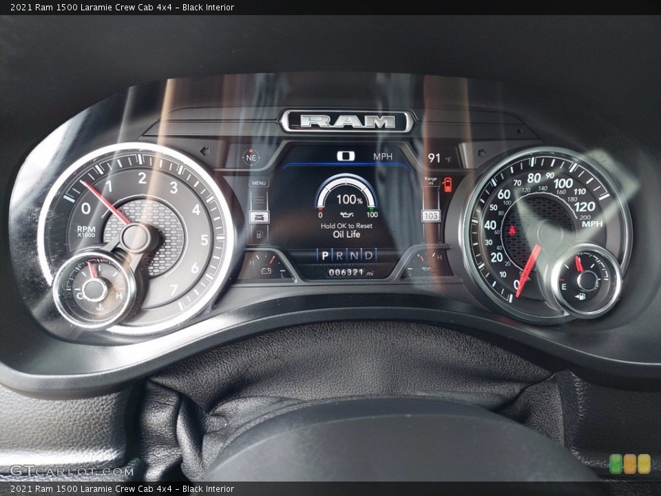 Black Interior Gauges for the 2021 Ram 1500 Laramie Crew Cab 4x4 #142049719