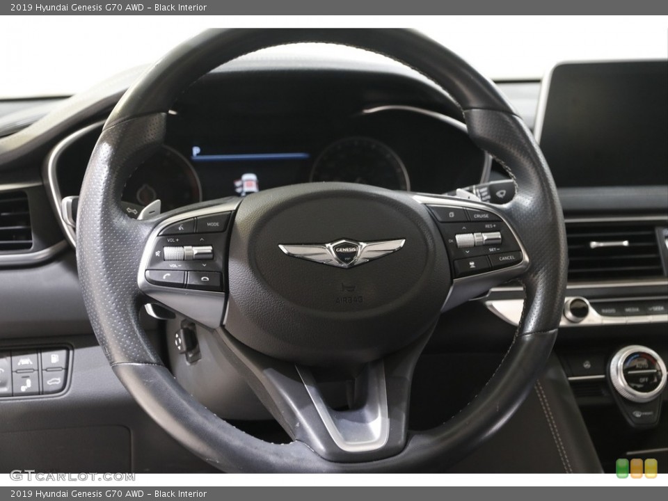 Black Interior Steering Wheel for the 2019 Hyundai Genesis G70 AWD #142053611