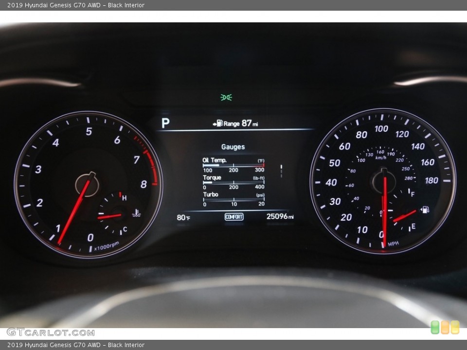 Black Interior Gauges for the 2019 Hyundai Genesis G70 AWD #142053638