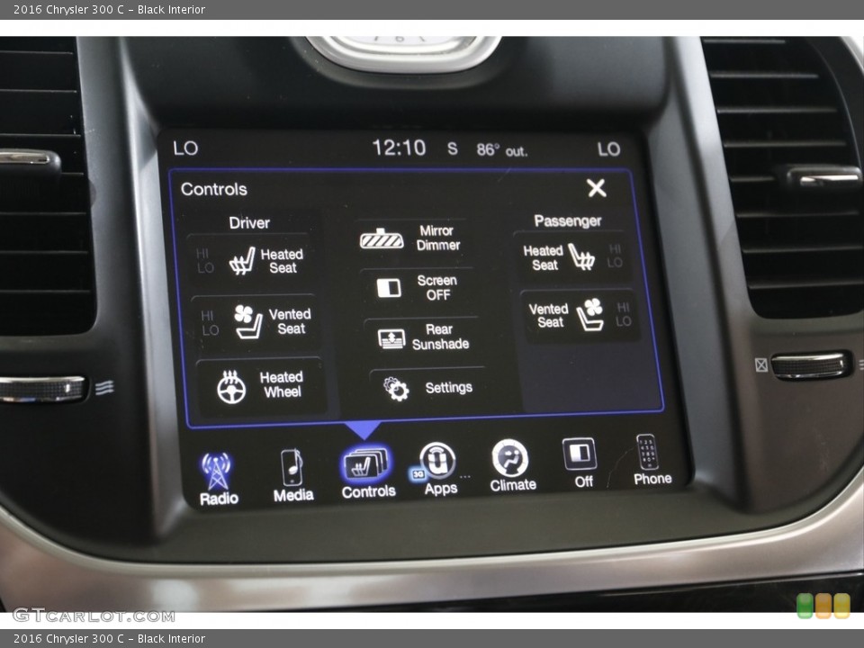 Black Interior Controls for the 2016 Chrysler 300 C #142054379