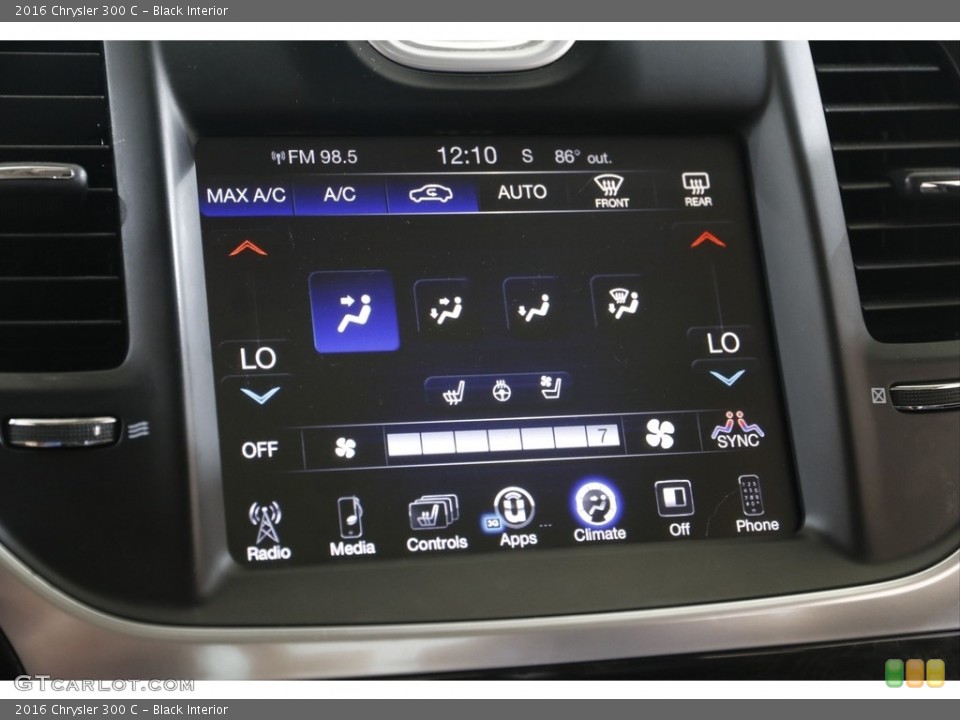 Black Interior Controls for the 2016 Chrysler 300 C #142054403