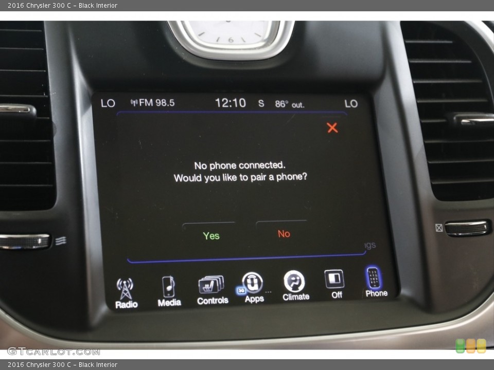 Black Interior Controls for the 2016 Chrysler 300 C #142054430
