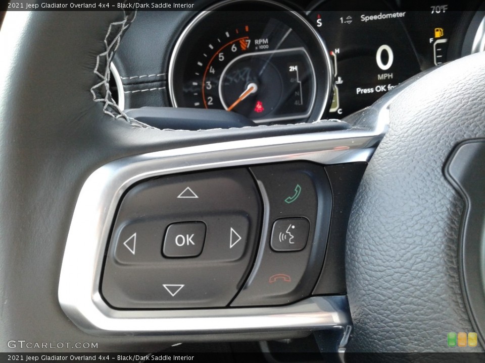 Black/Dark Saddle Interior Steering Wheel for the 2021 Jeep Gladiator Overland 4x4 #142061541