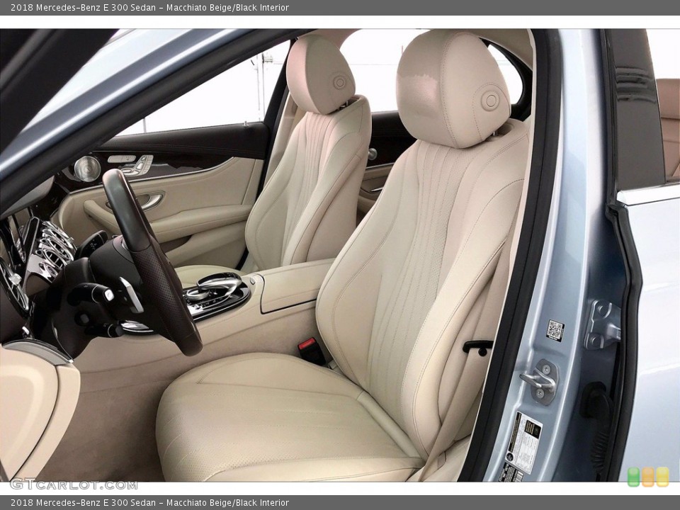 Macchiato Beige/Black Interior Front Seat for the 2018 Mercedes-Benz E 300 Sedan #142066618