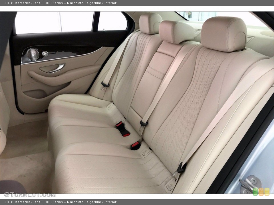 Macchiato Beige/Black Interior Rear Seat for the 2018 Mercedes-Benz E 300 Sedan #142066633