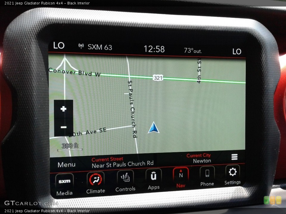 Black Interior Navigation for the 2021 Jeep Gladiator Rubicon 4x4 #142071578