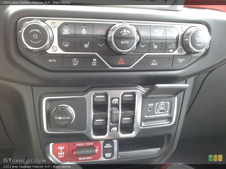 Black Interior Controls for the 2021 Jeep Gladiator Rubicon 4x4 #142071659