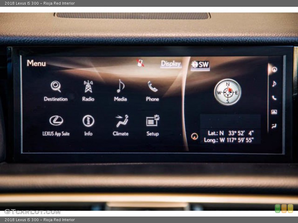 Rioja Red Interior Controls for the 2018 Lexus IS 300 #142071815