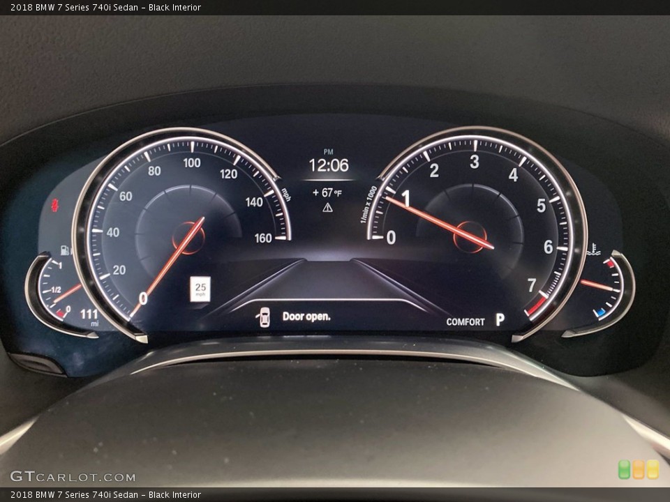 Black Interior Gauges for the 2018 BMW 7 Series 740i Sedan #142075673
