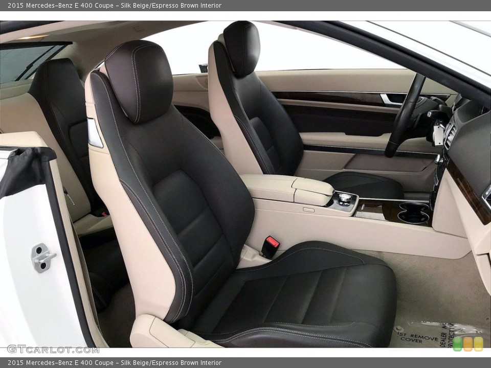 Silk Beige/Espresso Brown Interior Front Seat for the 2015 Mercedes-Benz E 400 Coupe #142075703