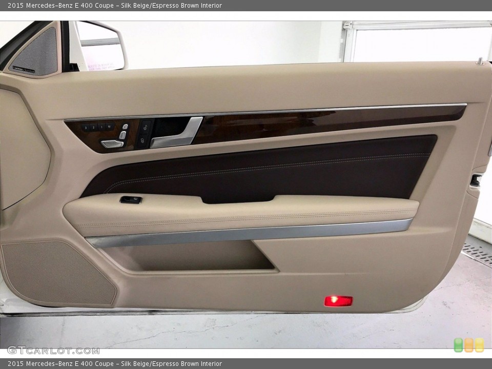 Silk Beige/Espresso Brown Interior Door Panel for the 2015 Mercedes-Benz E 400 Coupe #142076018