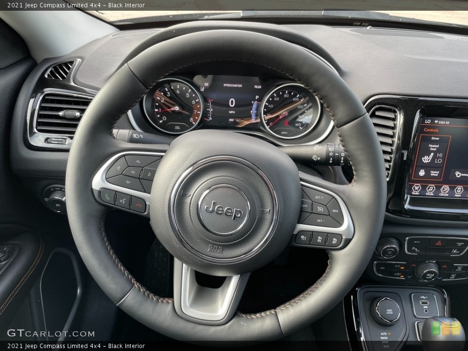 Black Interior Steering Wheel for the 2021 Jeep Compass Limited 4x4 #142095203