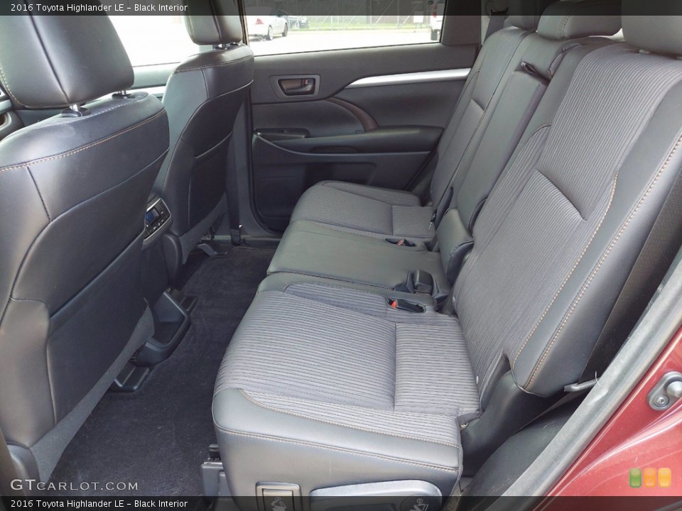 Black Interior Rear Seat for the 2016 Toyota Highlander LE #142104140