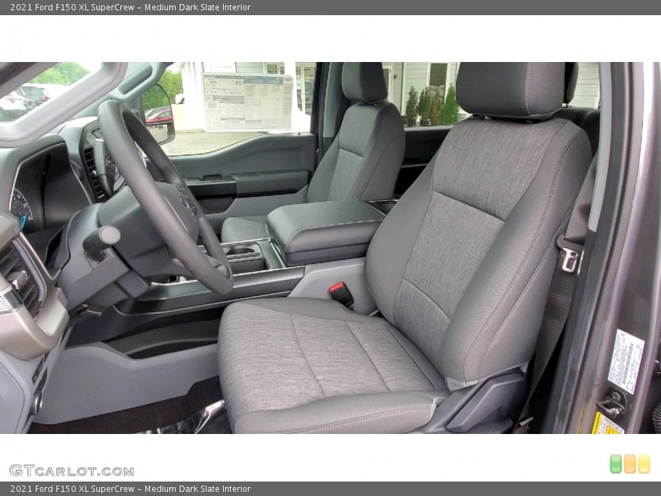 Medium Dark Slate Interior Front Seat for the 2021 Ford F150 XL SuperCrew #142106138