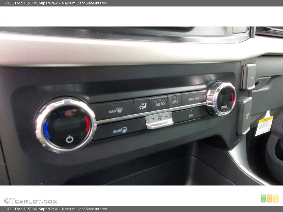 Medium Dark Slate Interior Controls for the 2021 Ford F150 XL SuperCrew #142106207