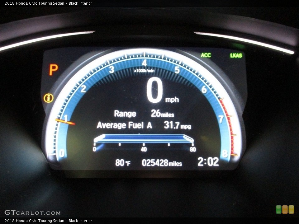 Black Interior Gauges for the 2018 Honda Civic Touring Sedan #142114346