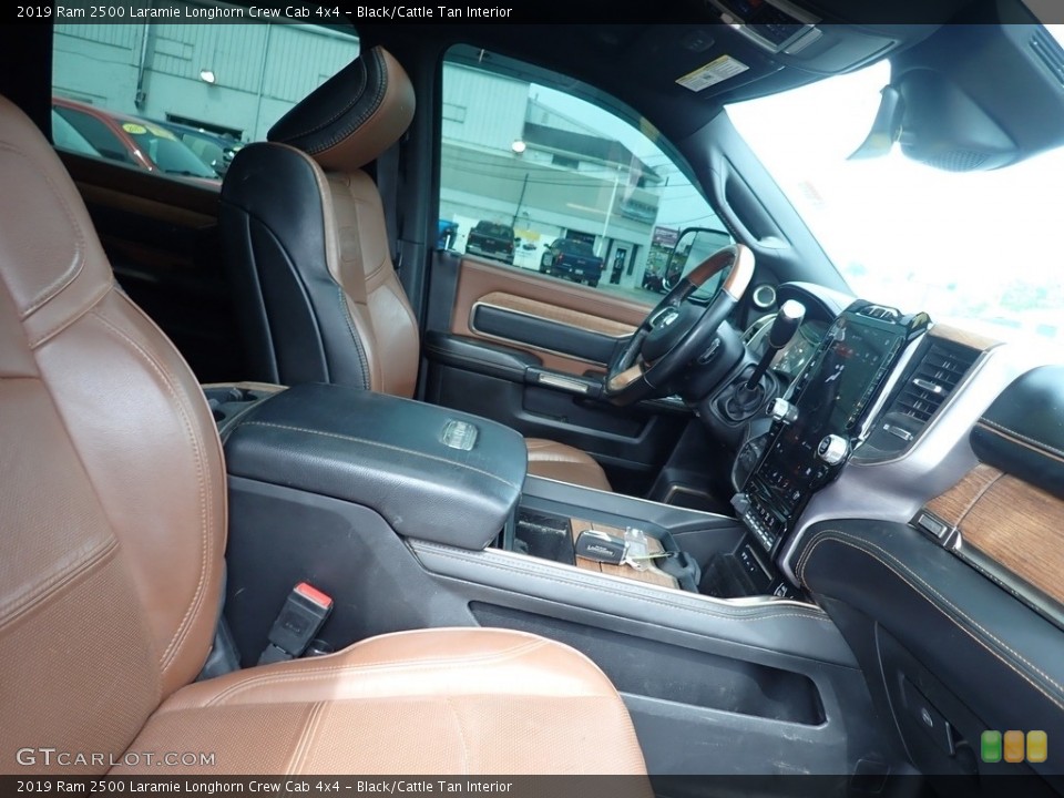 Black/Cattle Tan Interior Front Seat for the 2019 Ram 2500 Laramie Longhorn Crew Cab 4x4 #142117934