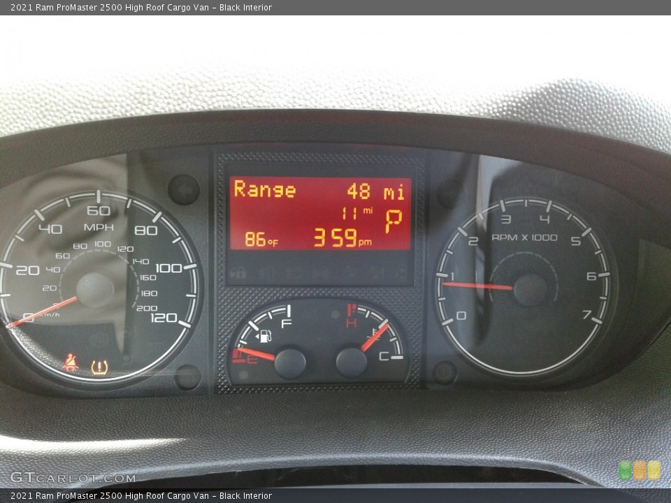 Black Interior Gauges for the 2021 Ram ProMaster 2500 High Roof Cargo Van #142119188