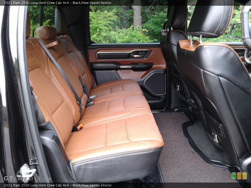 Black/New Saddle Interior Rear Seat for the 2021 Ram 1500 Long Horn Crew Cab 4x4 #142124235