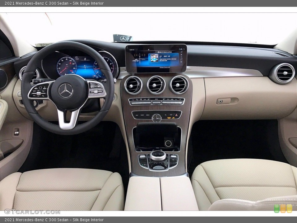 Silk Beige Interior Dashboard for the 2021 Mercedes-Benz C 300 Sedan #142124793