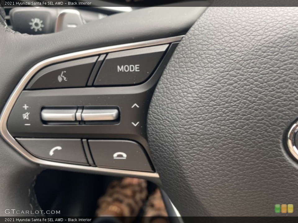 Black Interior Steering Wheel for the 2021 Hyundai Santa Fe SEL AWD #142126548