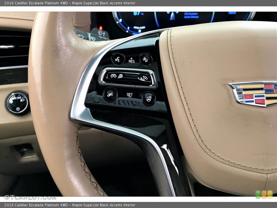 Maple Sugar/Jet Black Accents Interior Steering Wheel for the 2019 Cadillac Escalade Platinum 4WD #142129719