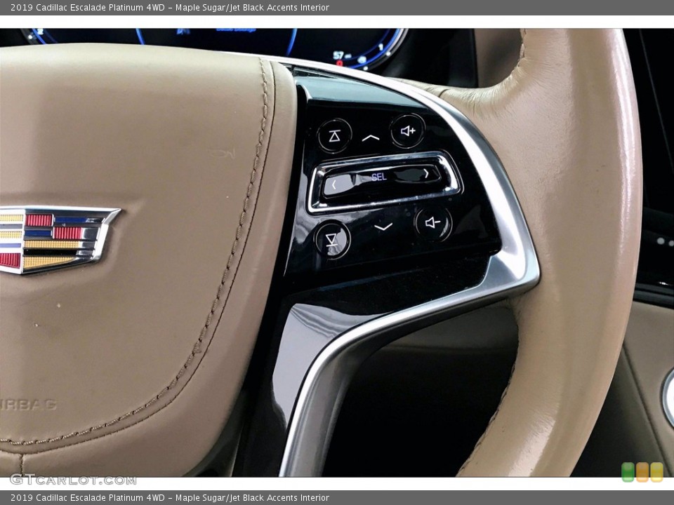 Maple Sugar/Jet Black Accents Interior Steering Wheel for the 2019 Cadillac Escalade Platinum 4WD #142129746