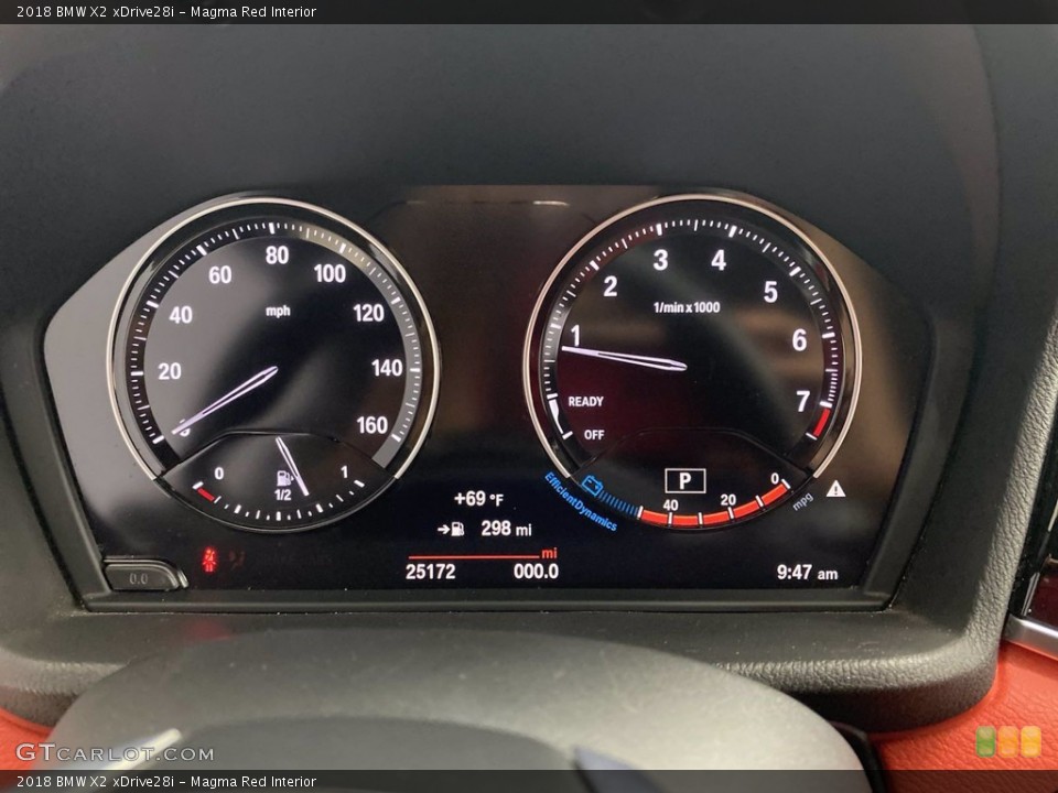 Magma Red Interior Gauges for the 2018 BMW X2 xDrive28i #142137457