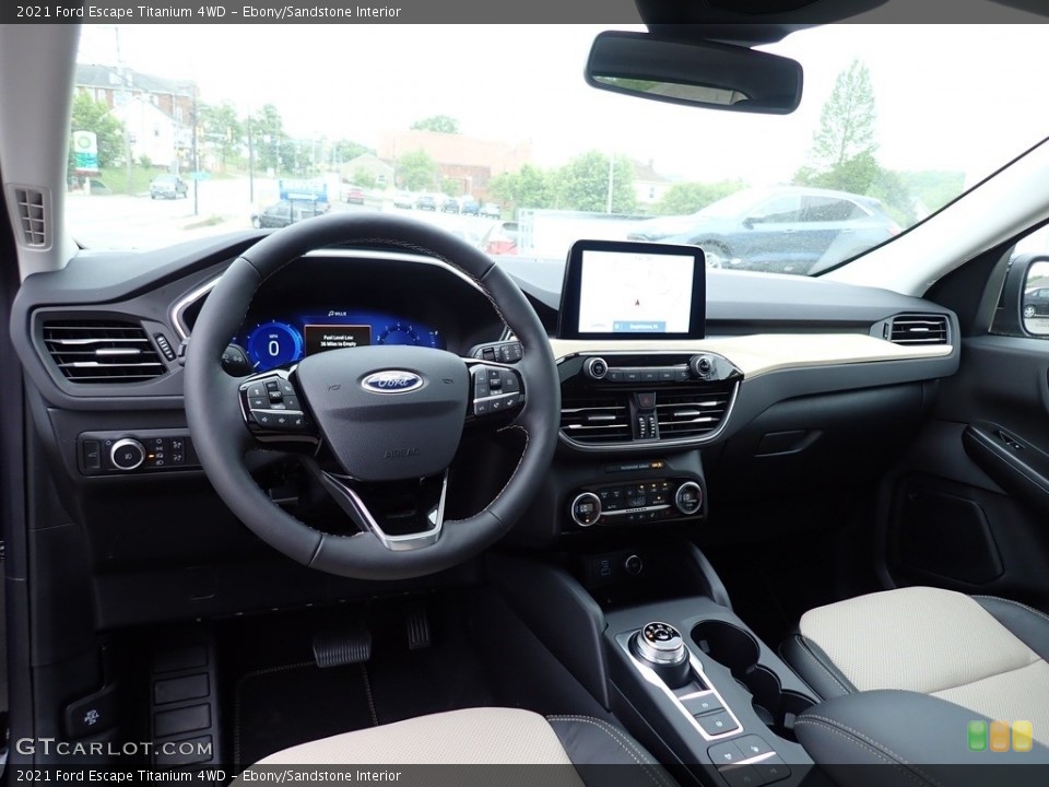 Ebony/Sandstone Interior Front Seat for the 2021 Ford Escape Titanium 4WD #142139875