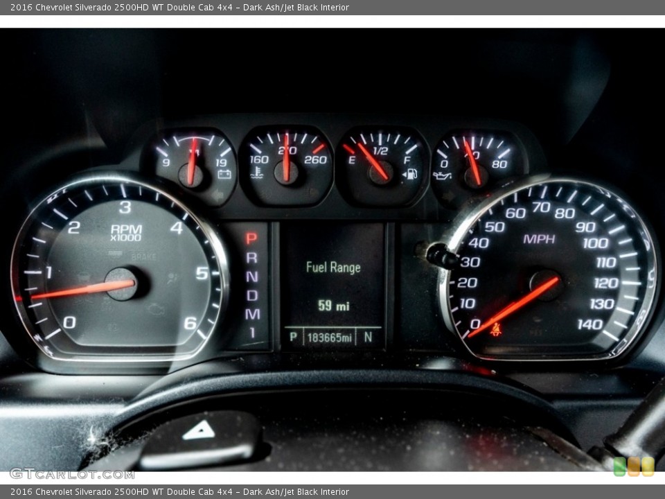 Dark Ash/Jet Black Interior Gauges for the 2016 Chevrolet Silverado 2500HD WT Double Cab 4x4 #142142605