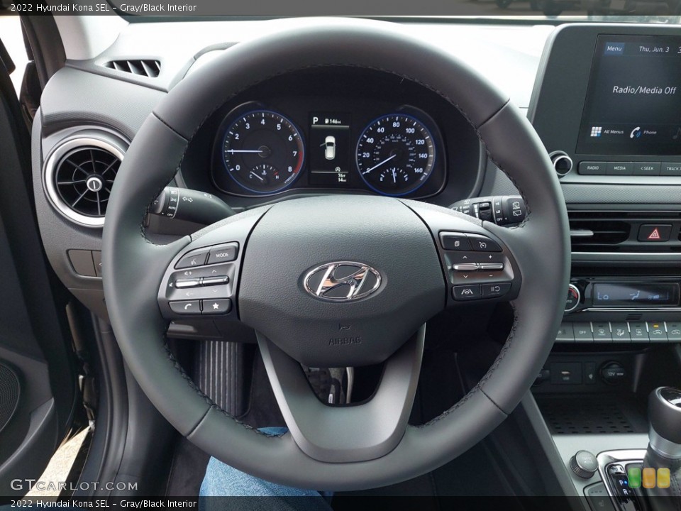 Gray/Black Interior Steering Wheel for the 2022 Hyundai Kona SEL #142142770