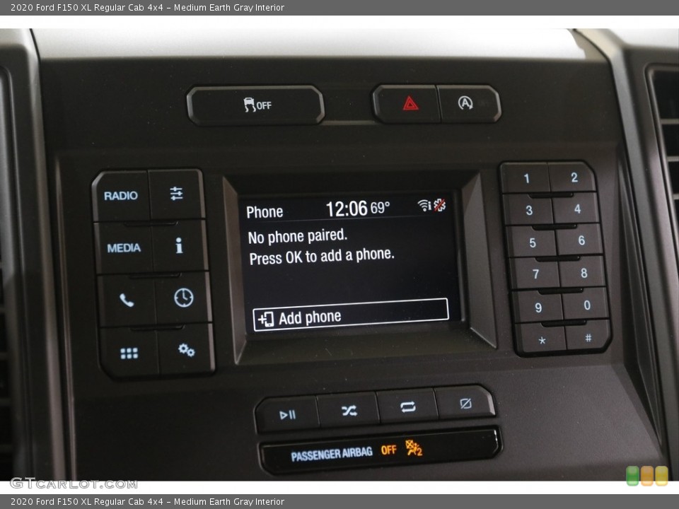 Medium Earth Gray Interior Controls for the 2020 Ford F150 XL Regular Cab 4x4 #142143886