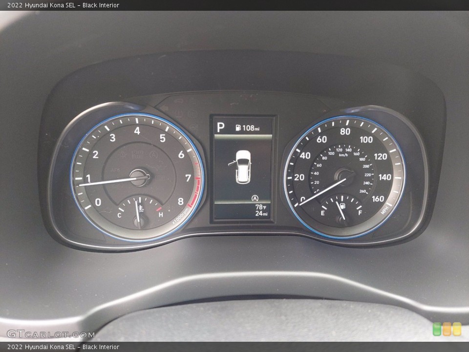 Black Interior Gauges for the 2022 Hyundai Kona SEL #142144111