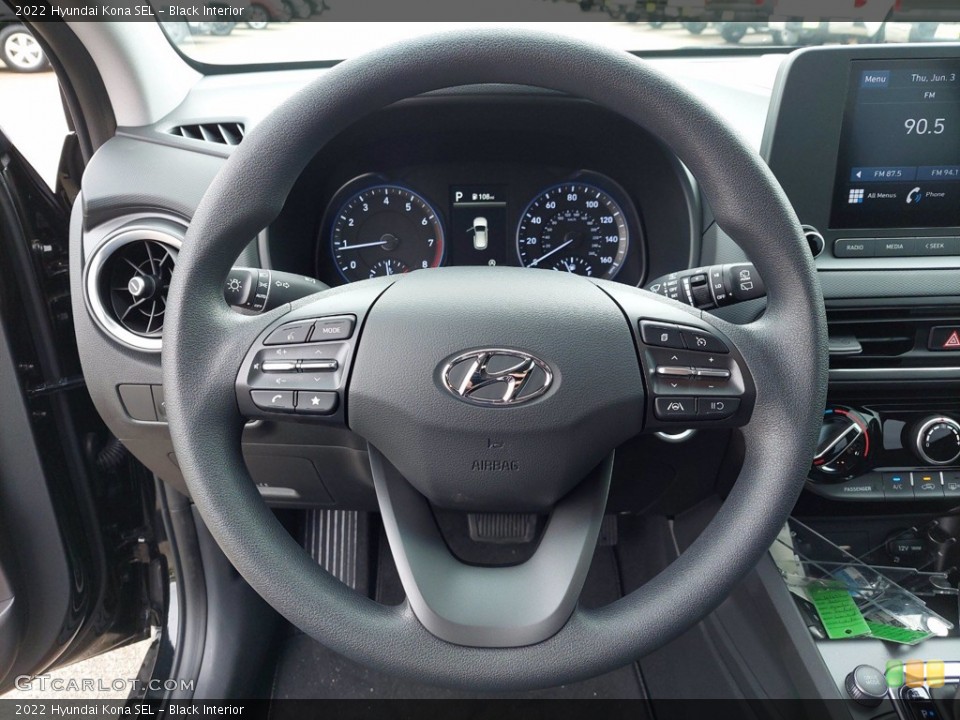 Black Interior Steering Wheel for the 2022 Hyundai Kona SEL #142144171