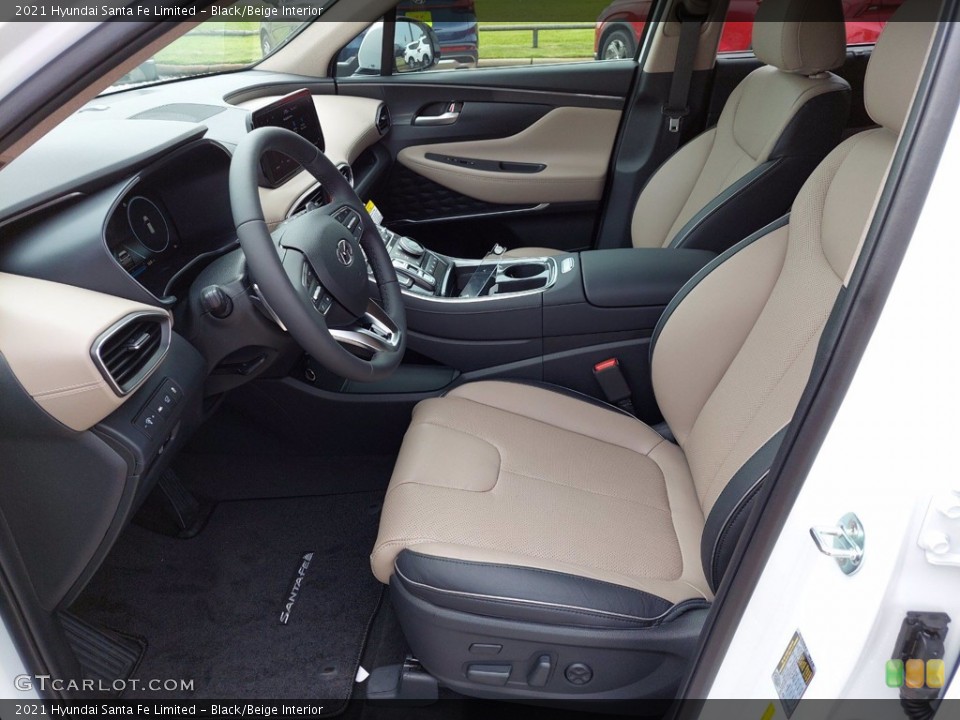 Black/Beige Interior Photo for the 2021 Hyundai Santa Fe Limited #142144417