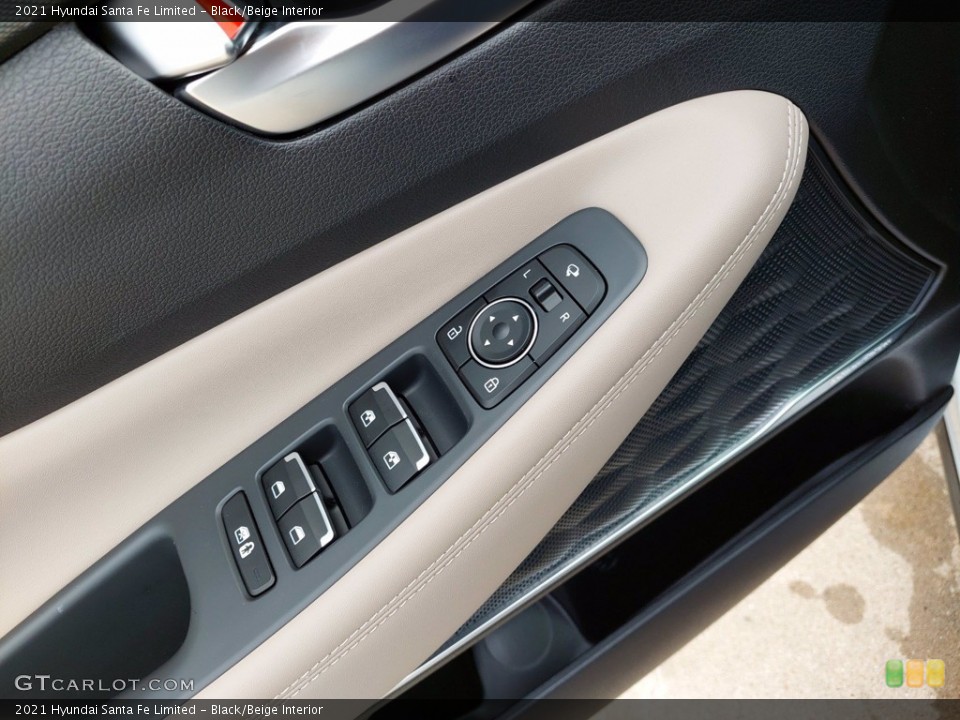 Black/Beige Interior Controls for the 2021 Hyundai Santa Fe Limited #142144582
