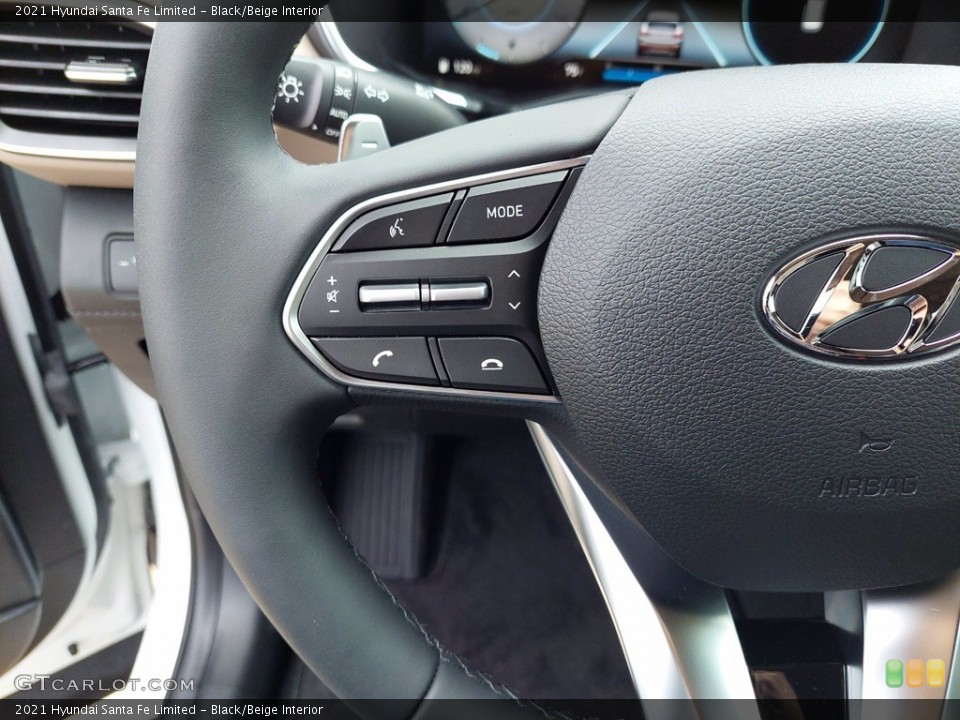 Black/Beige Interior Steering Wheel for the 2021 Hyundai Santa Fe Limited #142144612