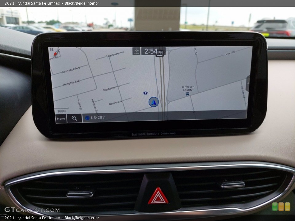 Black/Beige Interior Navigation for the 2021 Hyundai Santa Fe Limited #142144669
