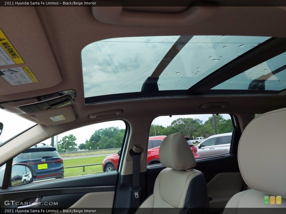 Black/Beige Interior Sunroof for the 2021 Hyundai Santa Fe Limited #142144696