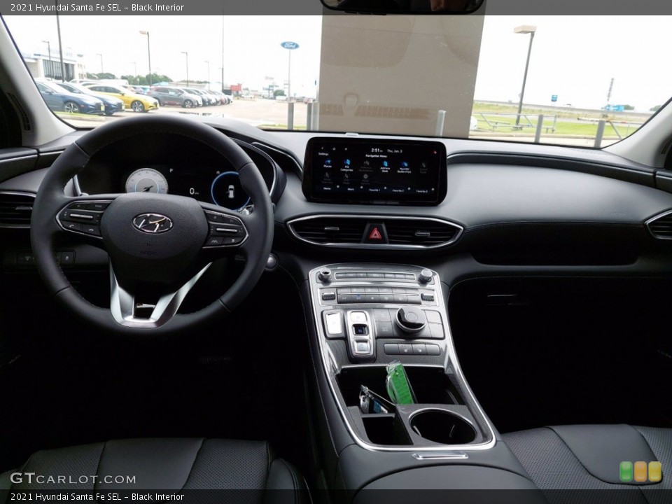 Black Interior Dashboard for the 2021 Hyundai Santa Fe SEL #142144804