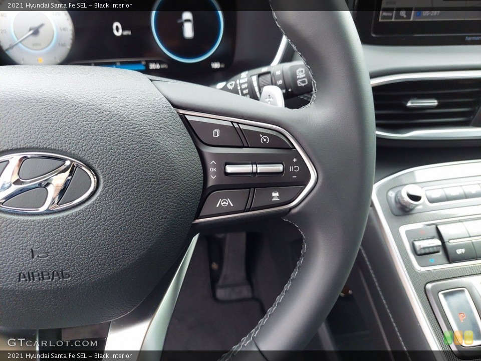 Black Interior Steering Wheel for the 2021 Hyundai Santa Fe SEL #142144957