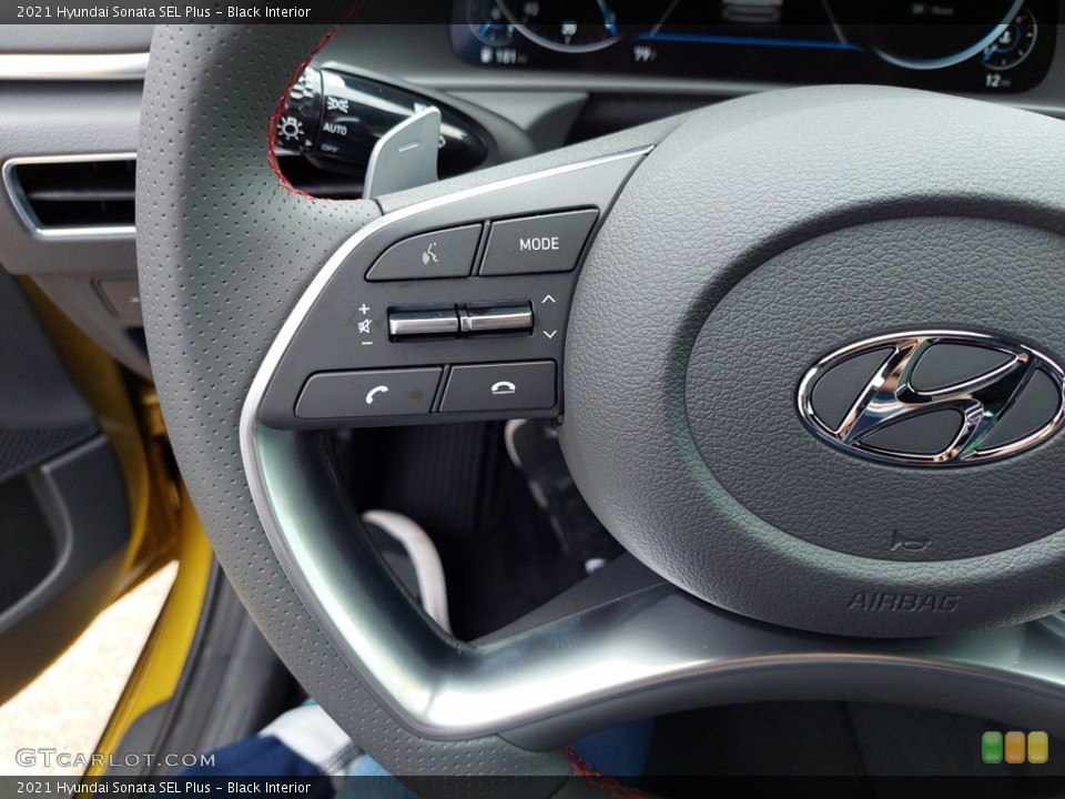 Black Interior Steering Wheel for the 2021 Hyundai Sonata SEL Plus #142145239