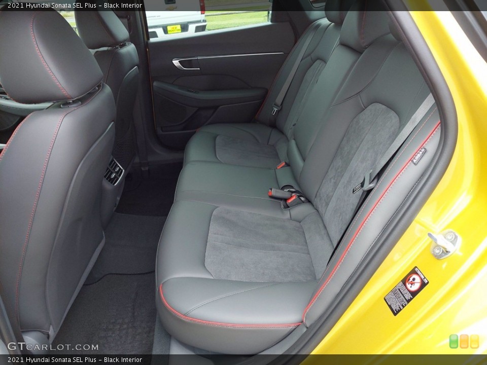 Black Interior Rear Seat for the 2021 Hyundai Sonata SEL Plus #142145341